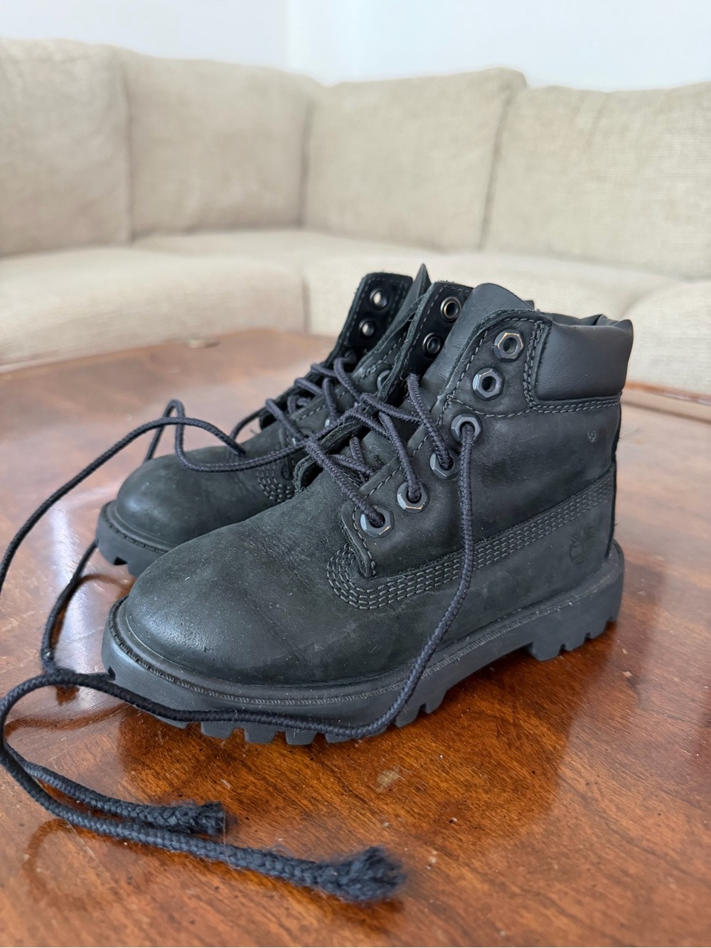 Timberland Kids Black Lace-Up Boots